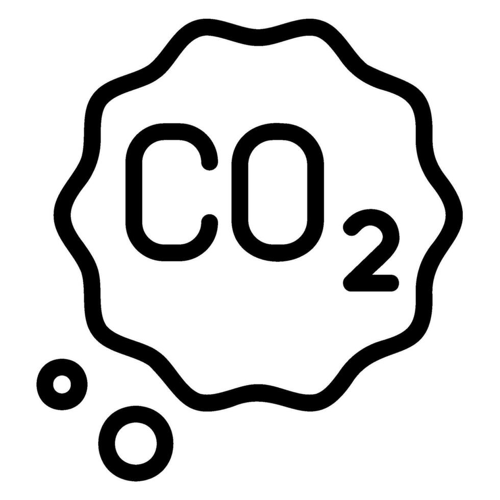 icono de línea de co2 vector