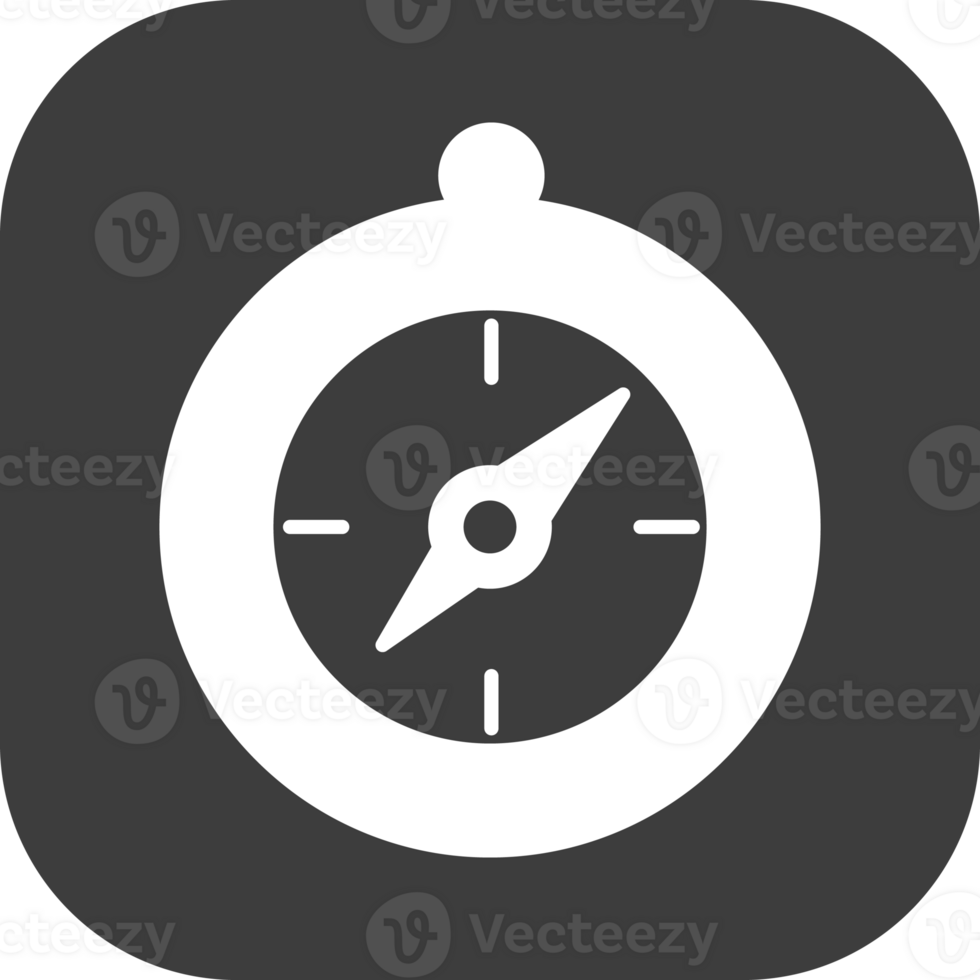 compass icon in black square. png