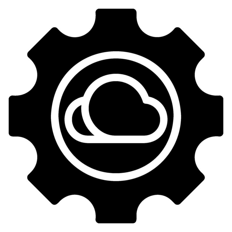 cloud settings glyph icon vector