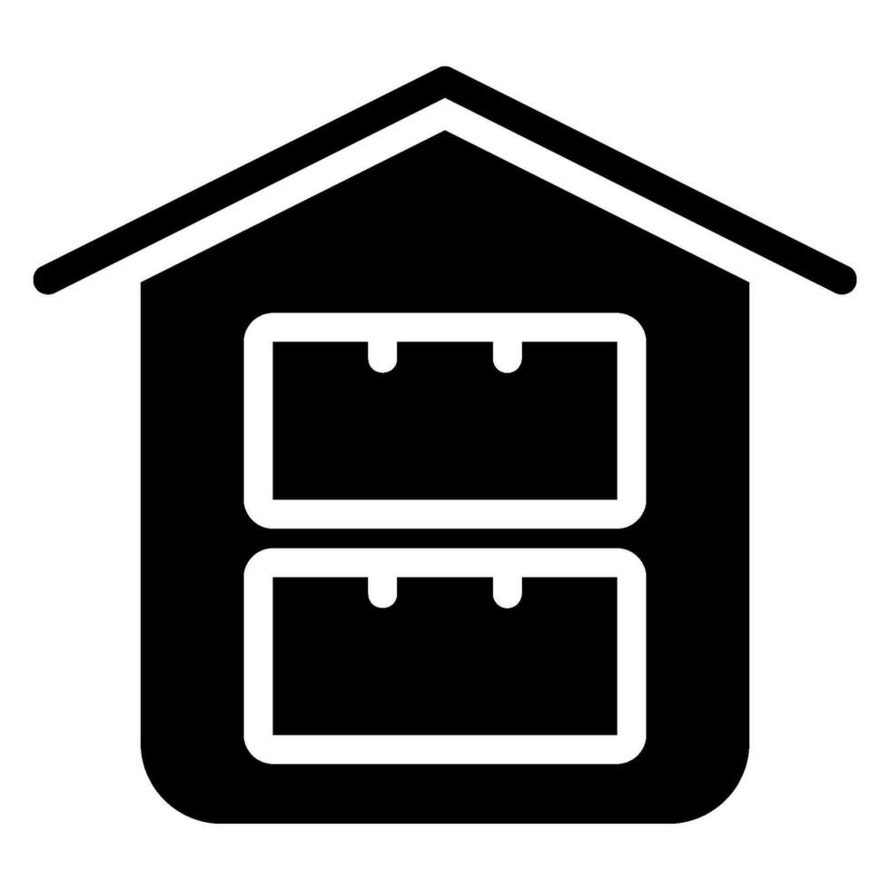 data warehouse glyph icon vector