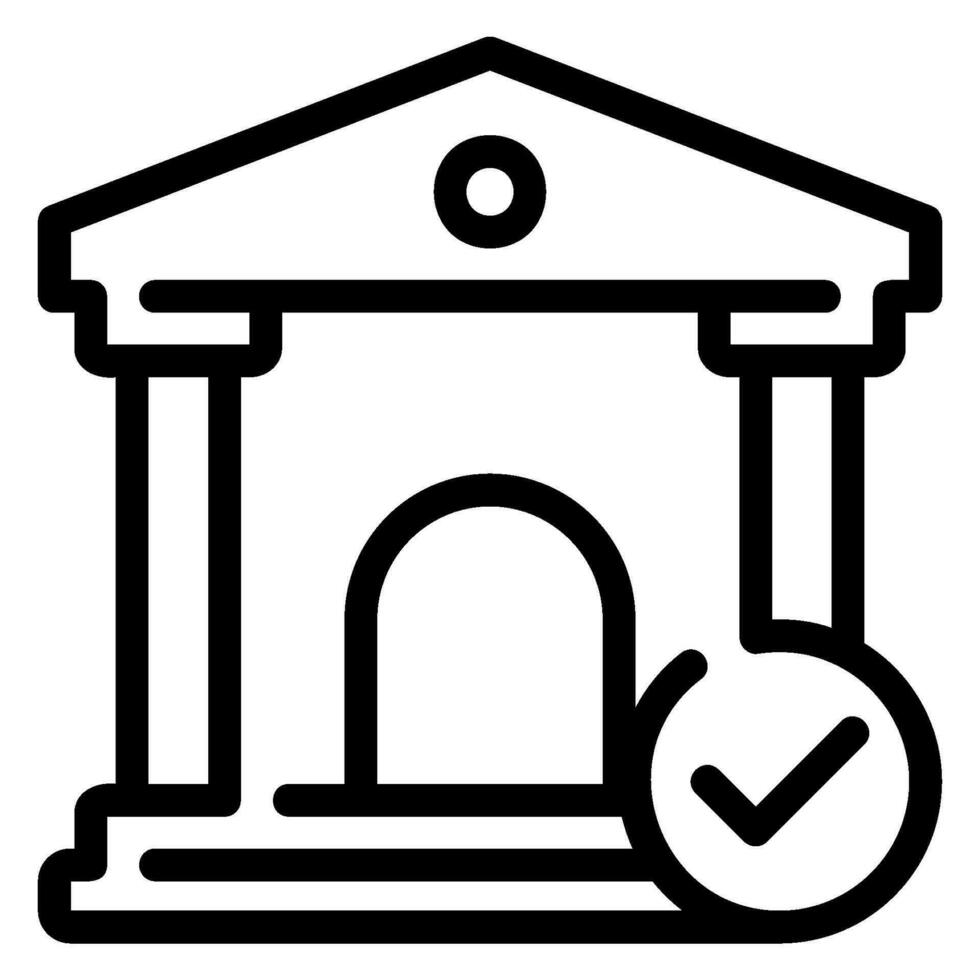 bank line icon vector