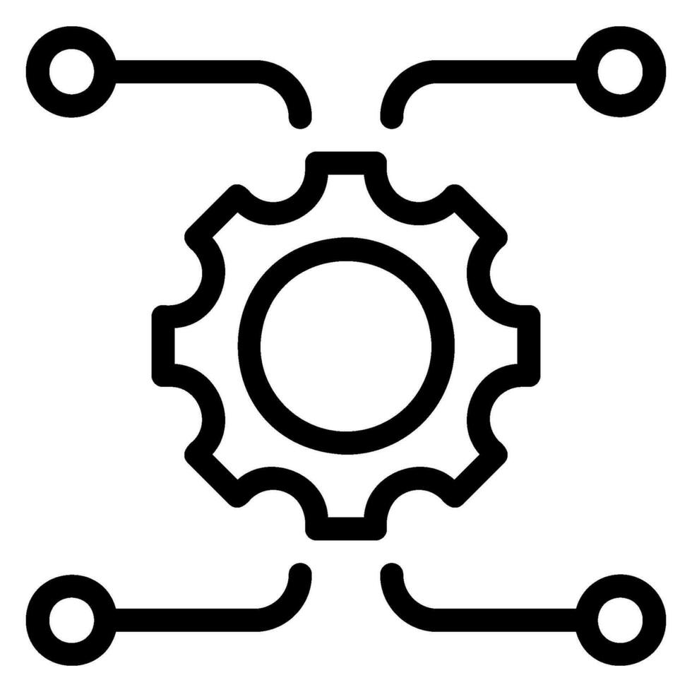 microservices line icon vector