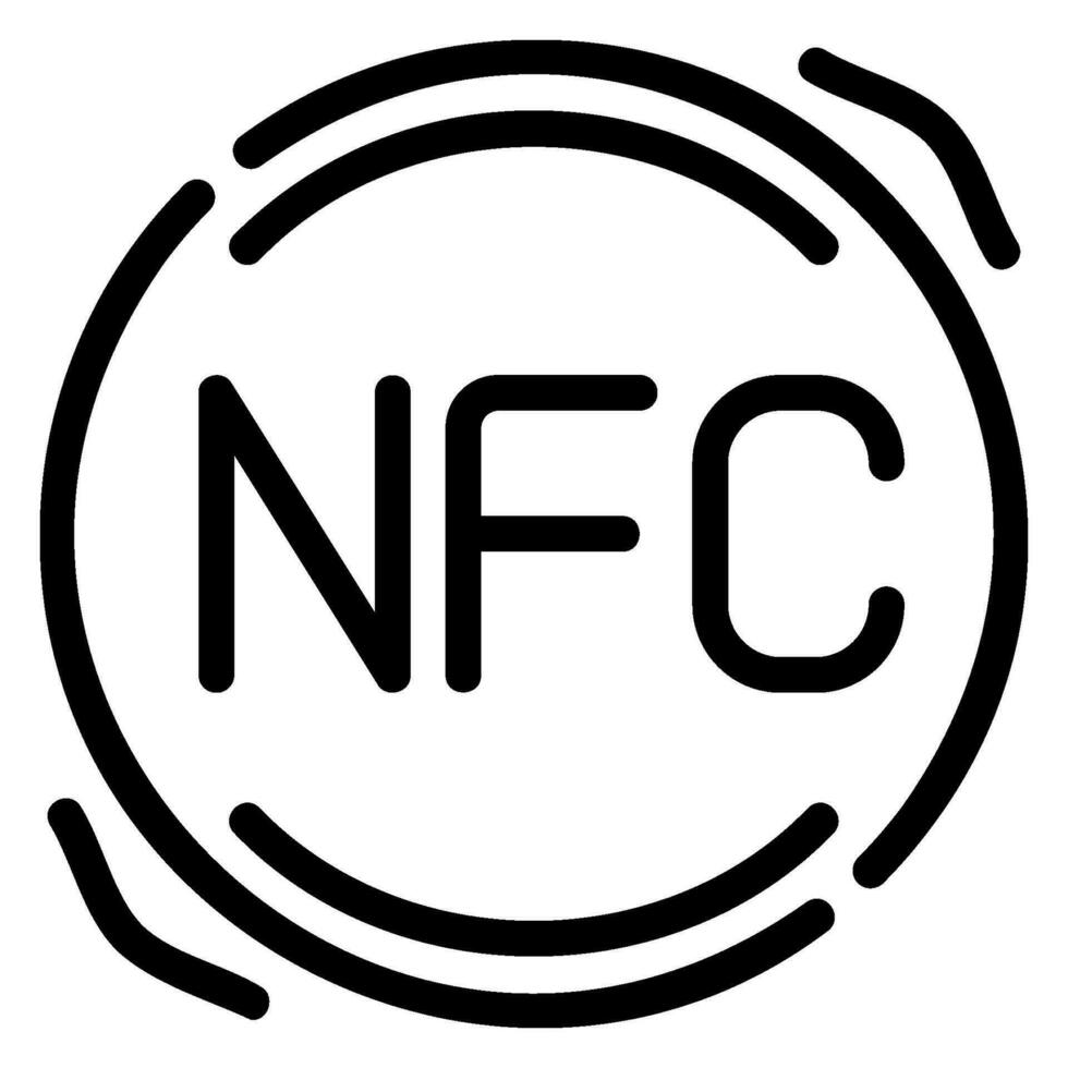 nfc line icon vector