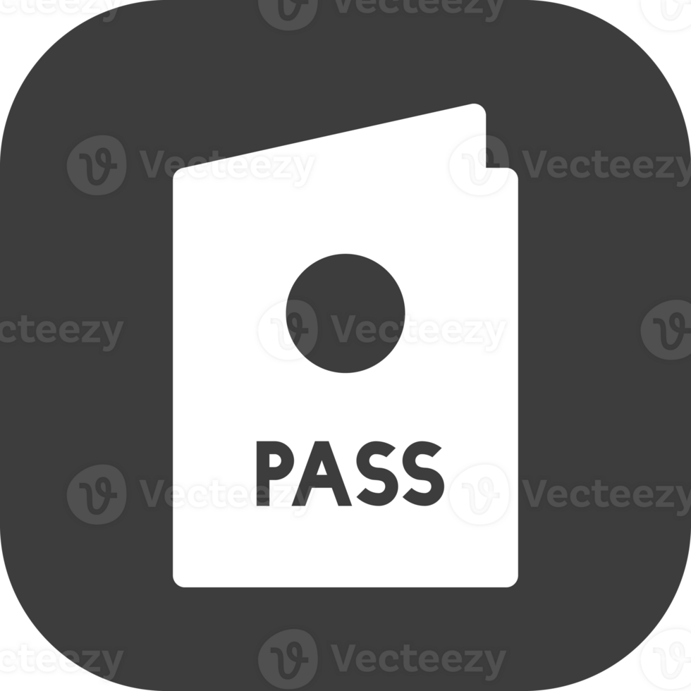 passport icon in black square. png