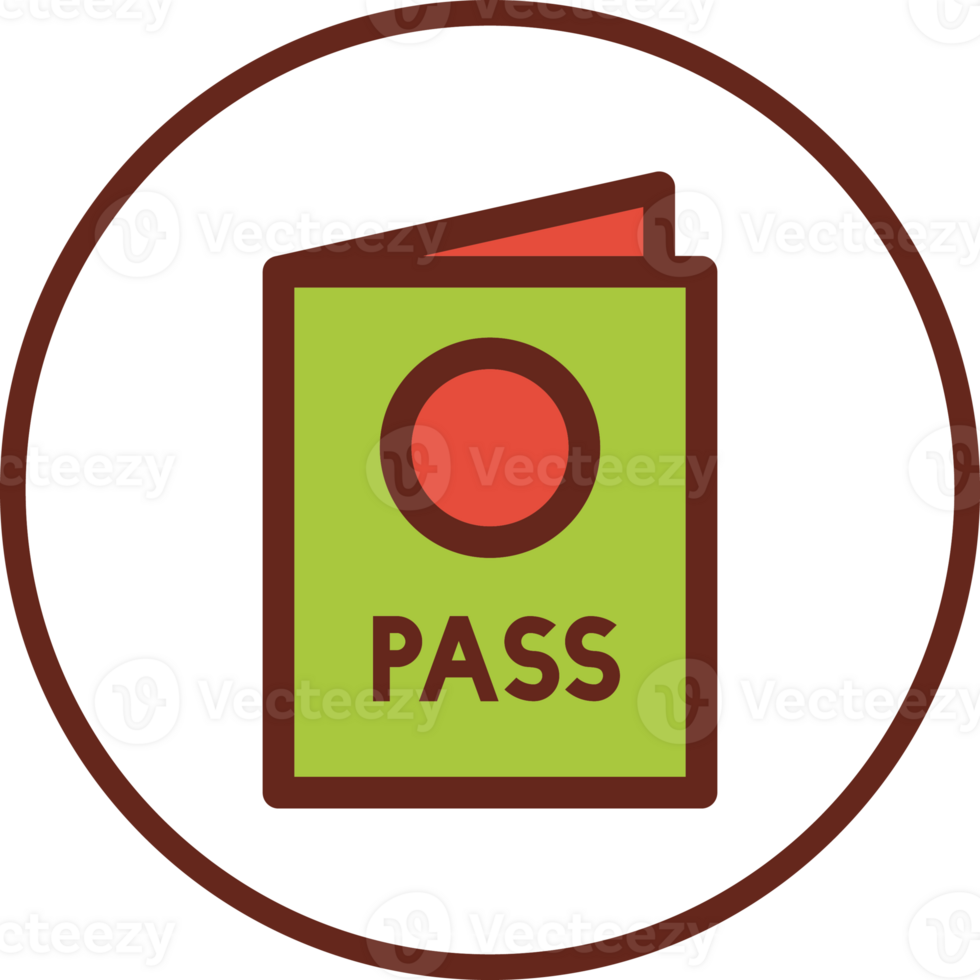 passport flat icon in circle. png