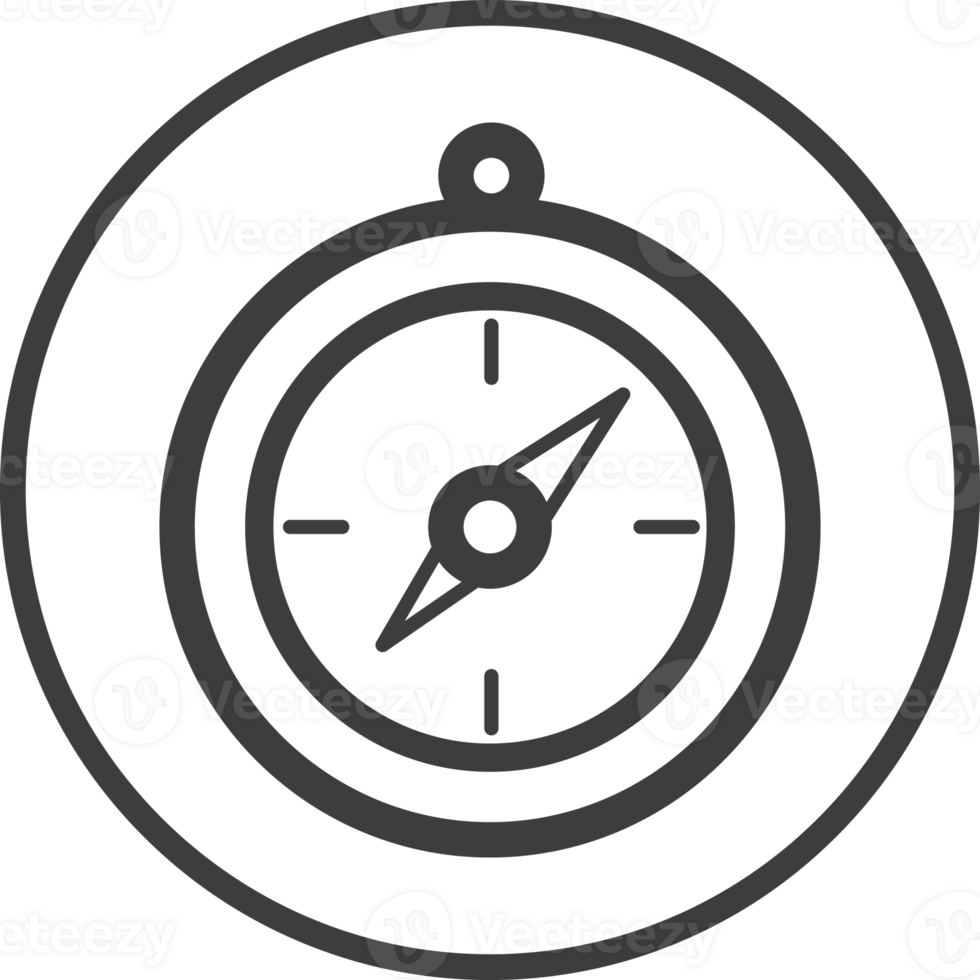 compass icon in thin line black circle frames. png