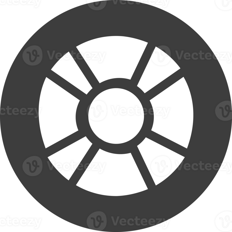 lifebuoy icon in black circle. png
