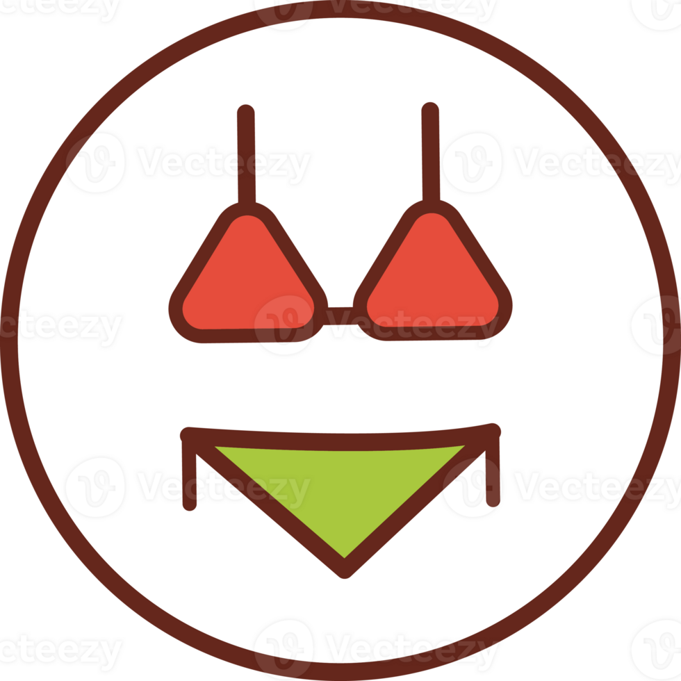 bikini flat icon in circle. png