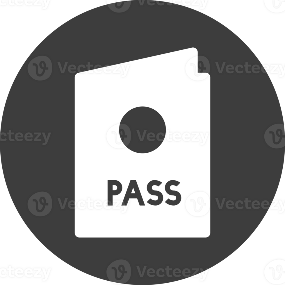 passport icon in black circle. png