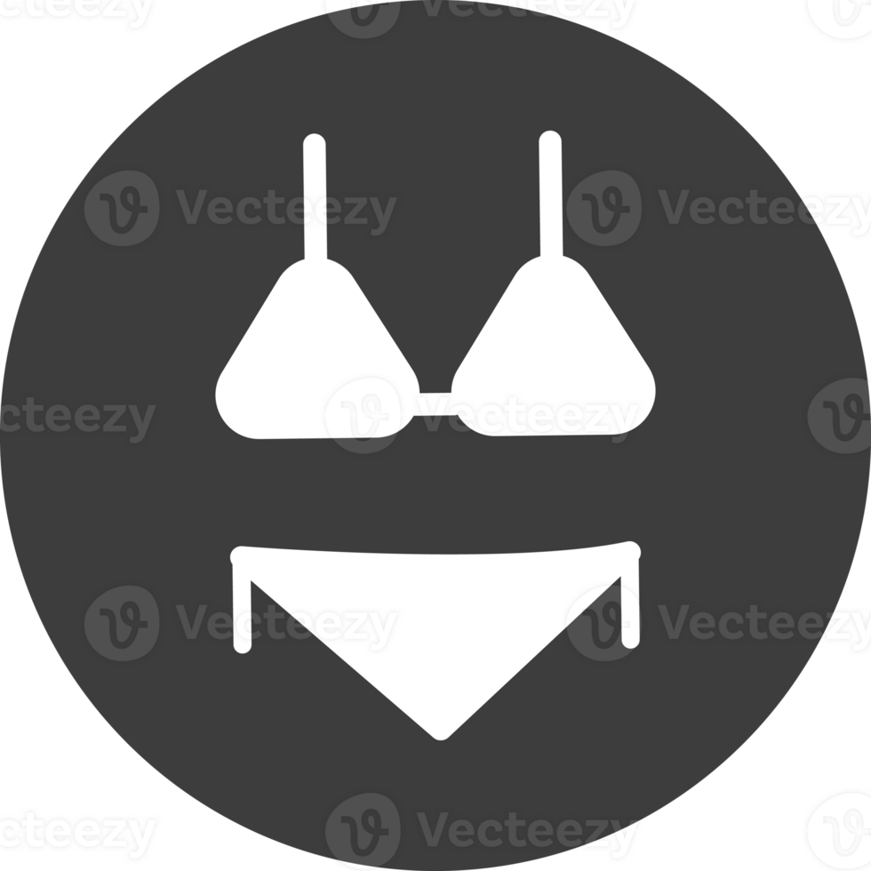 bikini icon in black circle. png