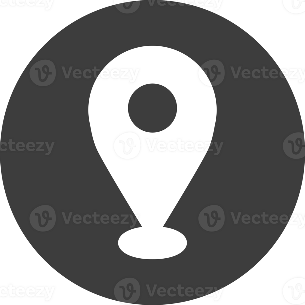 check in location icon in black circle. png