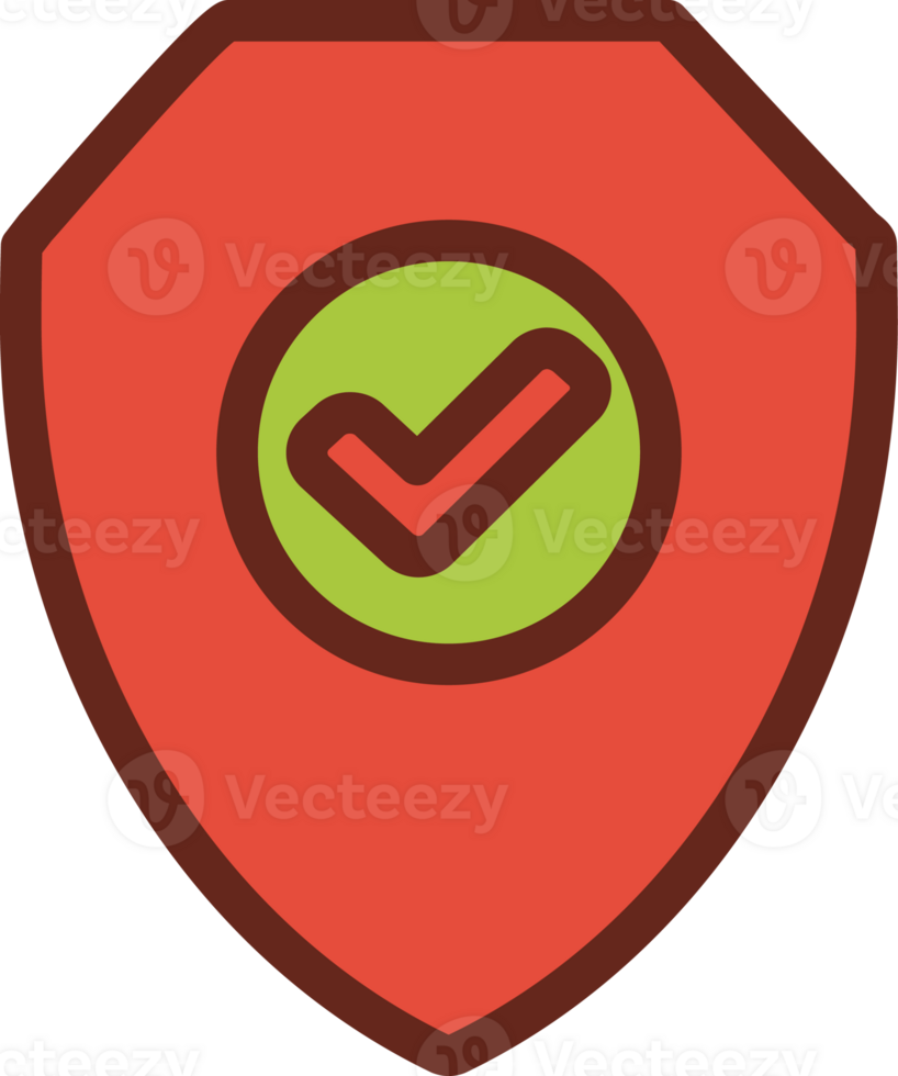 Shield check mark flat icon 3 colors. png