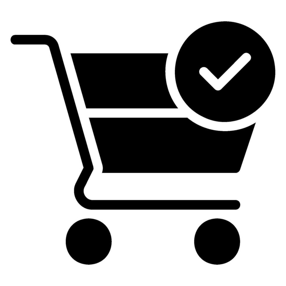 shopping cart glyph icon vector