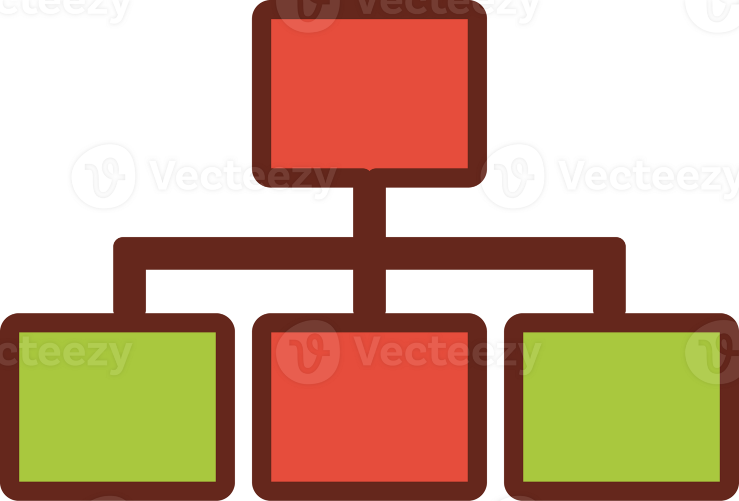 Organization chart flat icon 3 colors. png