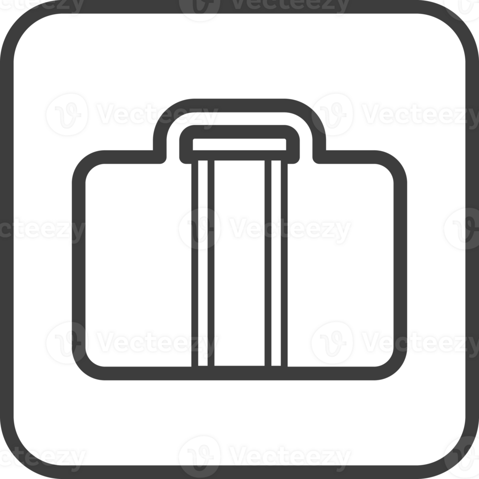 hand luggage icon in thin line black square frames. 26561705 PNG