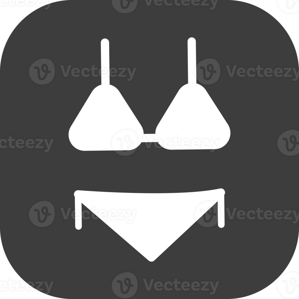 bikini icon in black square. png