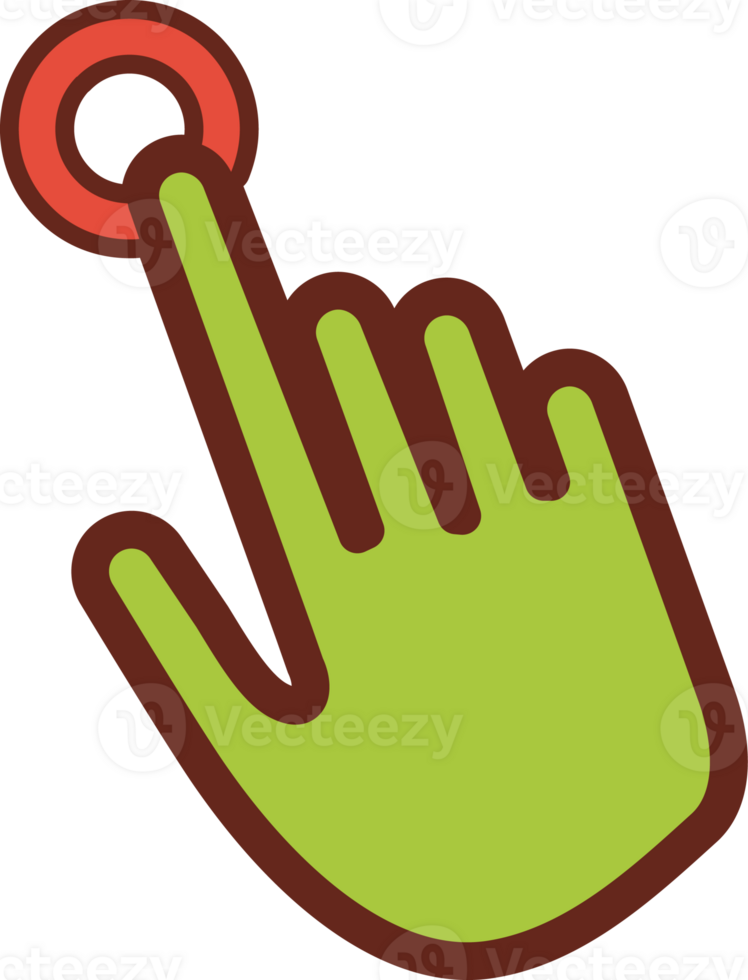 Hand pointing flat icon 3 colors. png