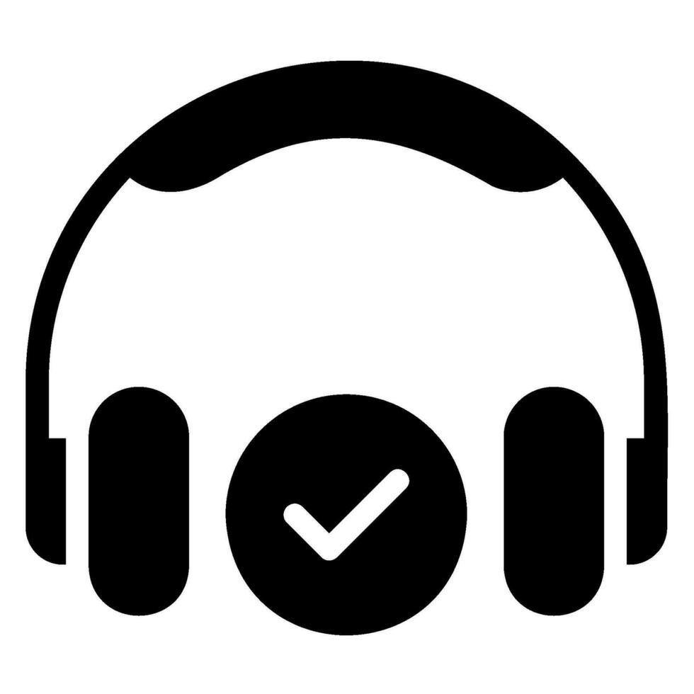 headphones glyph icon vector