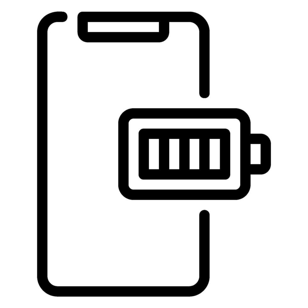 full battery line icon vector