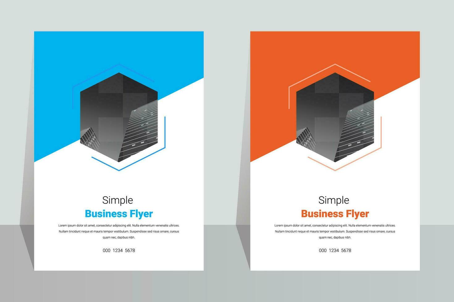 Simple business company A4 flyer template vector