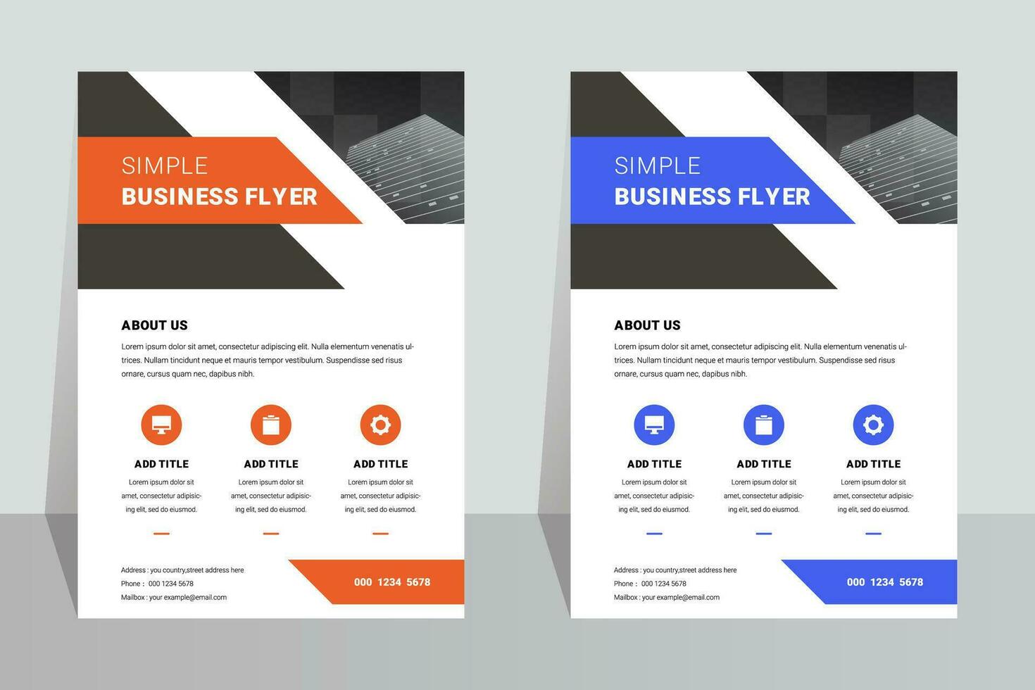 Simple business company presentation A4 flyer template vector