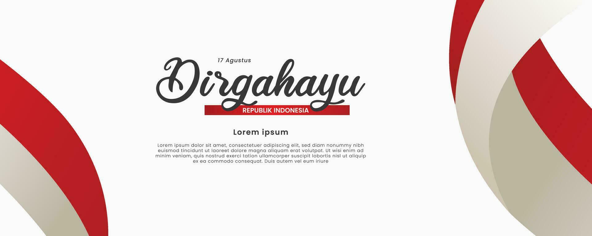 Dirgahayu Republik Indonesia. Independence Day Banner Social Media Post Template. vector