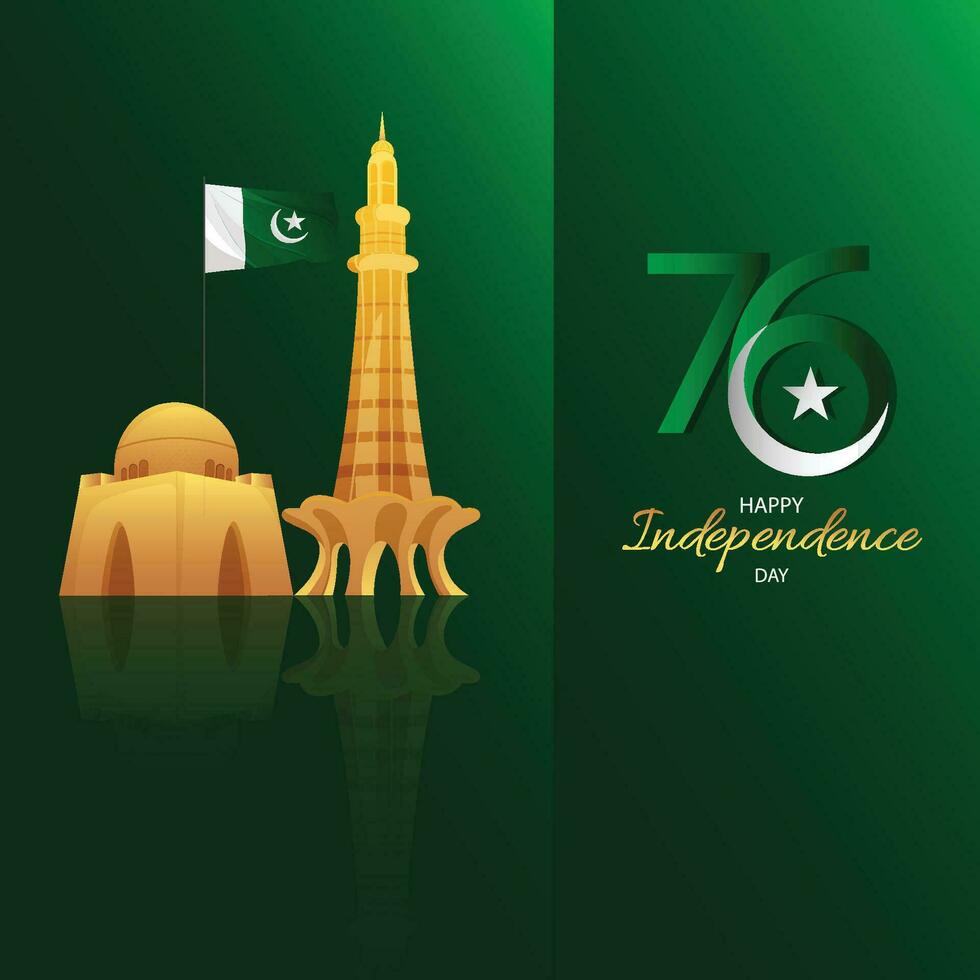Pakistan independence day 14 august vector