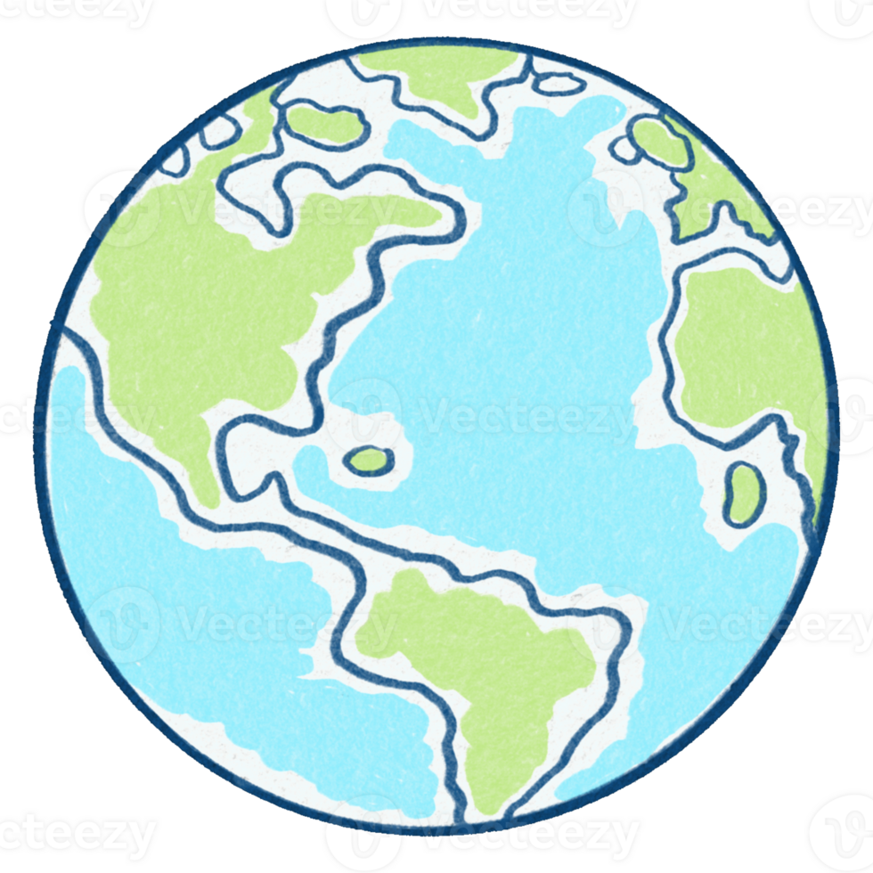 Decorative Sustainable World Planet Earth Hand Drawn Doodle Illustration png