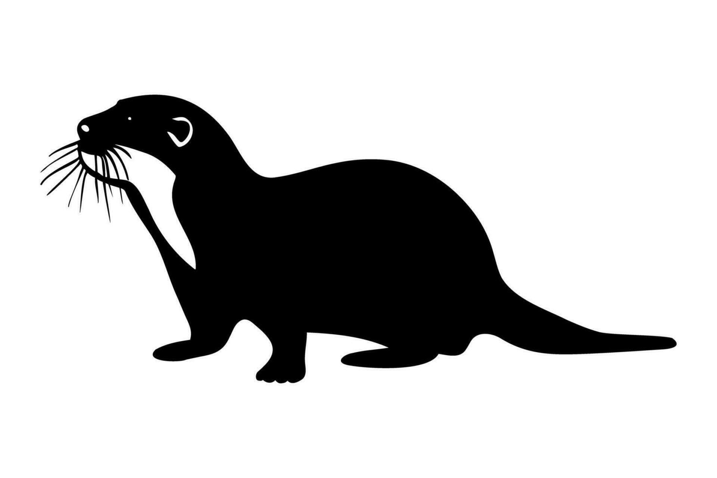 Otter silhouette isolated. Vector illustration