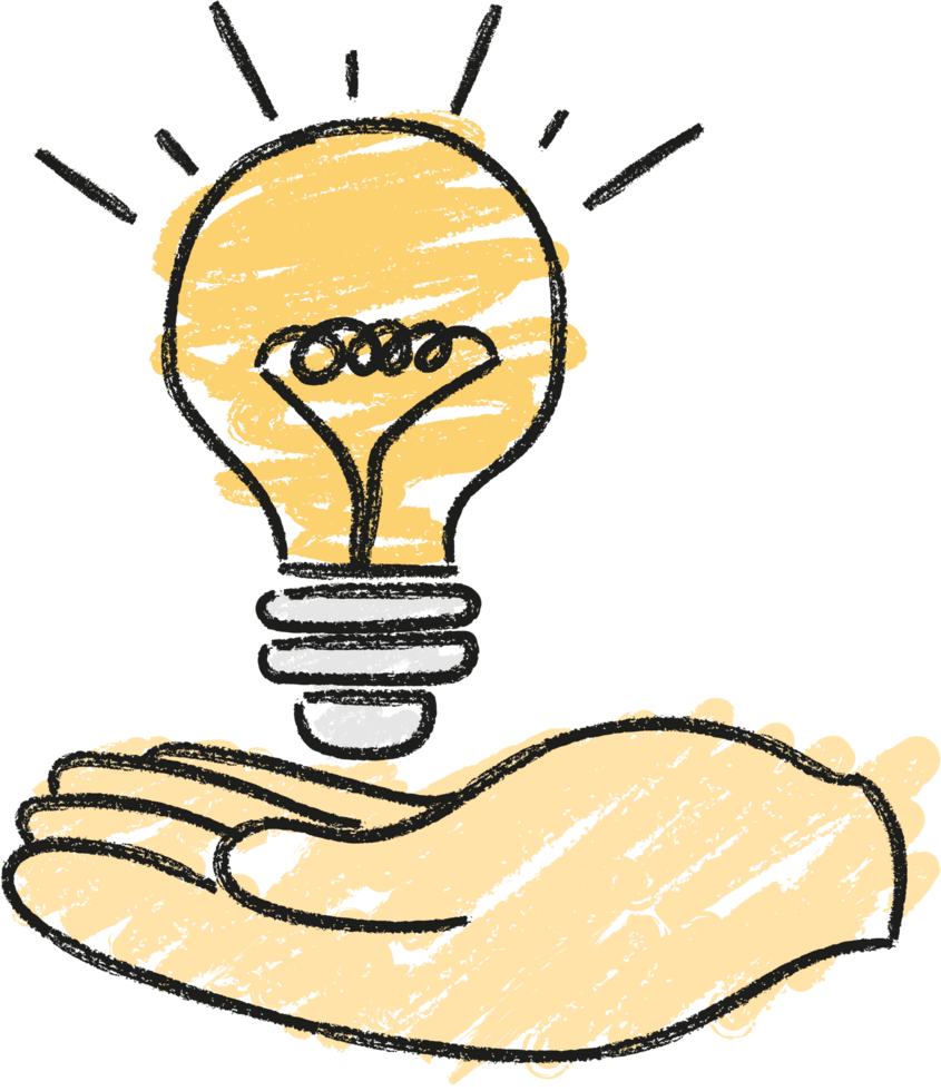 Power of Nature, Hand Drawn Doodle Line Art Hand and Light Bulb Icon for Environmental Protection, Recycling, Eco-Friendly, and Planet Care png