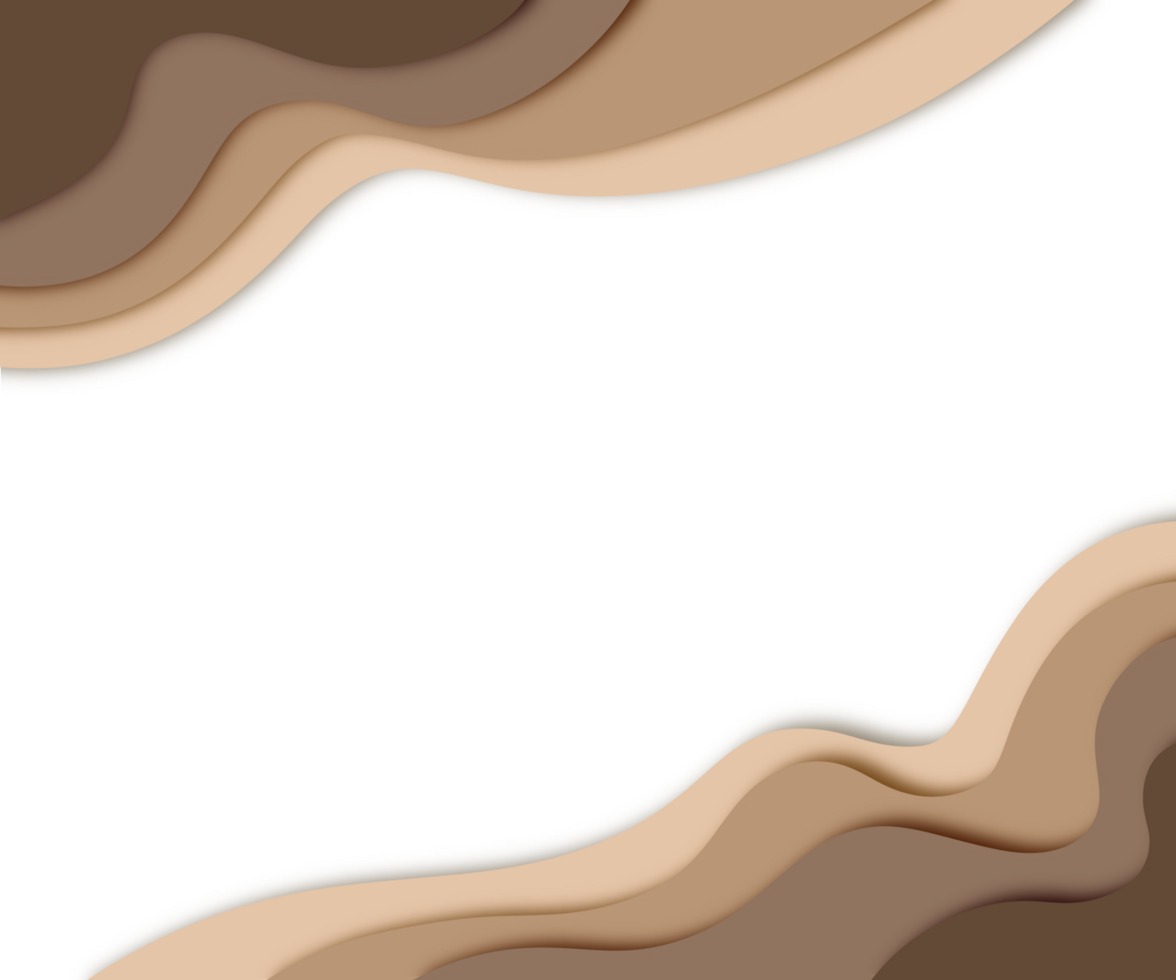 Gradient brown paper cut background, 3D abstract paper cut style background png