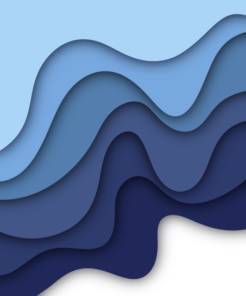 Gradient Papier Schnitt Hintergrund mit Blau Farben png