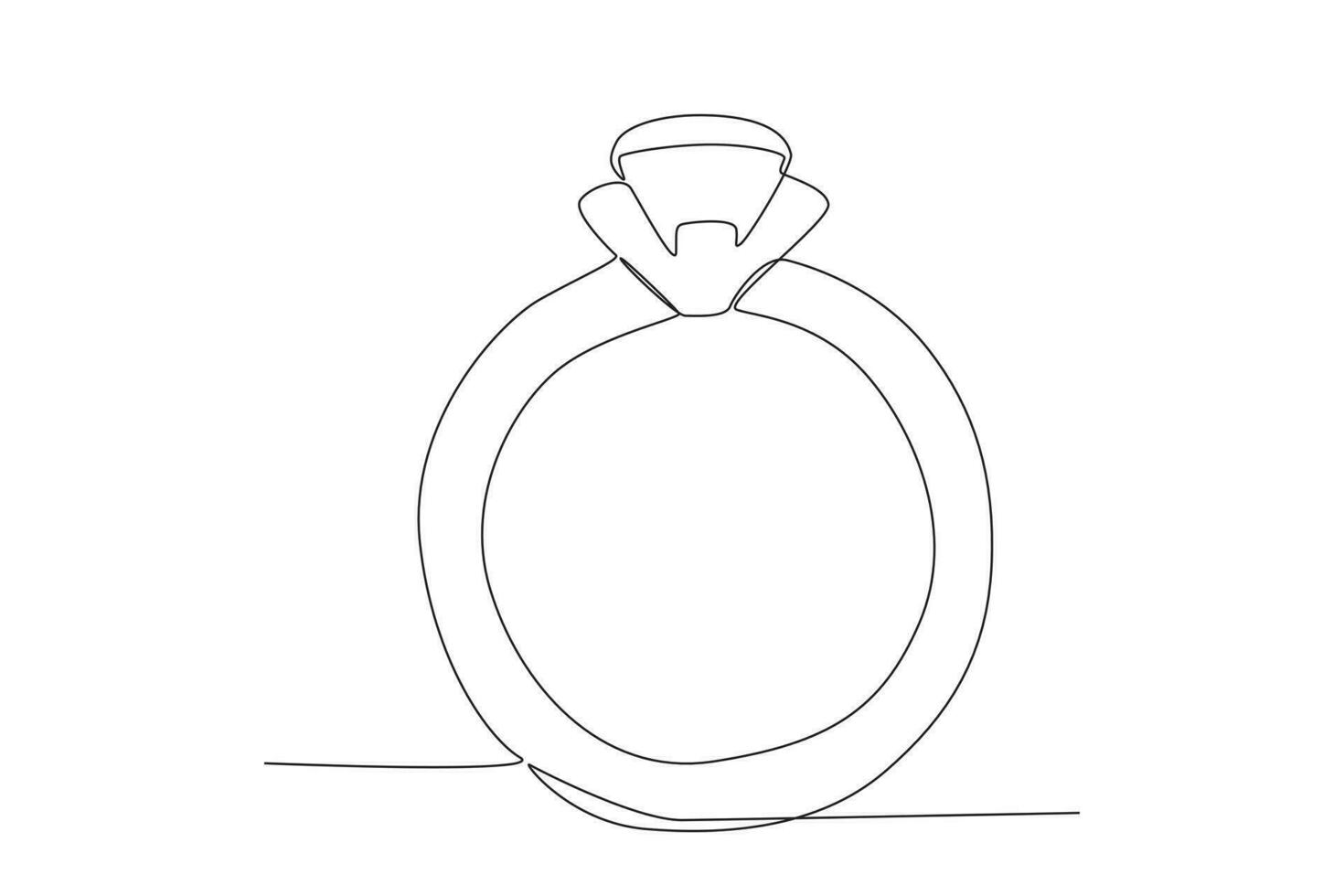 Vector rings drawing by one continuous line isolated vector