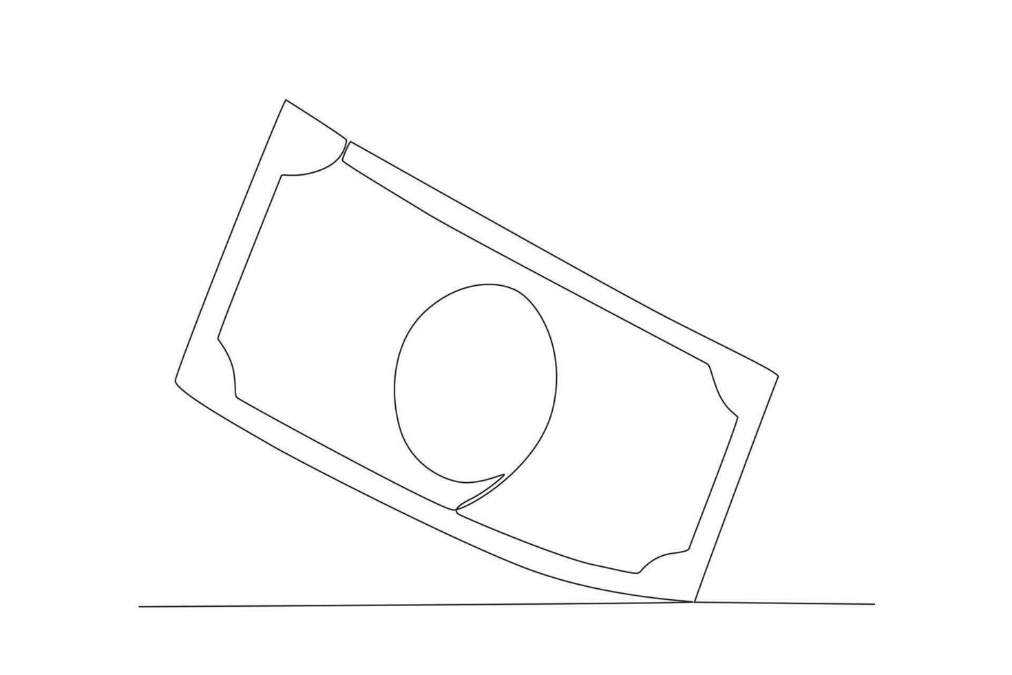 Single continuous line drawing money bank flat. Packing in bundles bank notes. vector