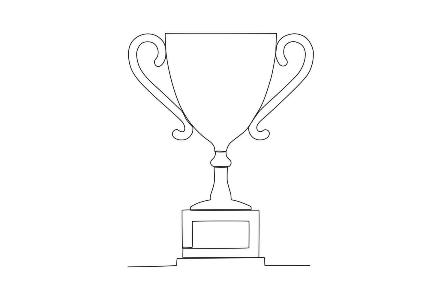 Vector one line drawing premium continuous line winning trophy vector