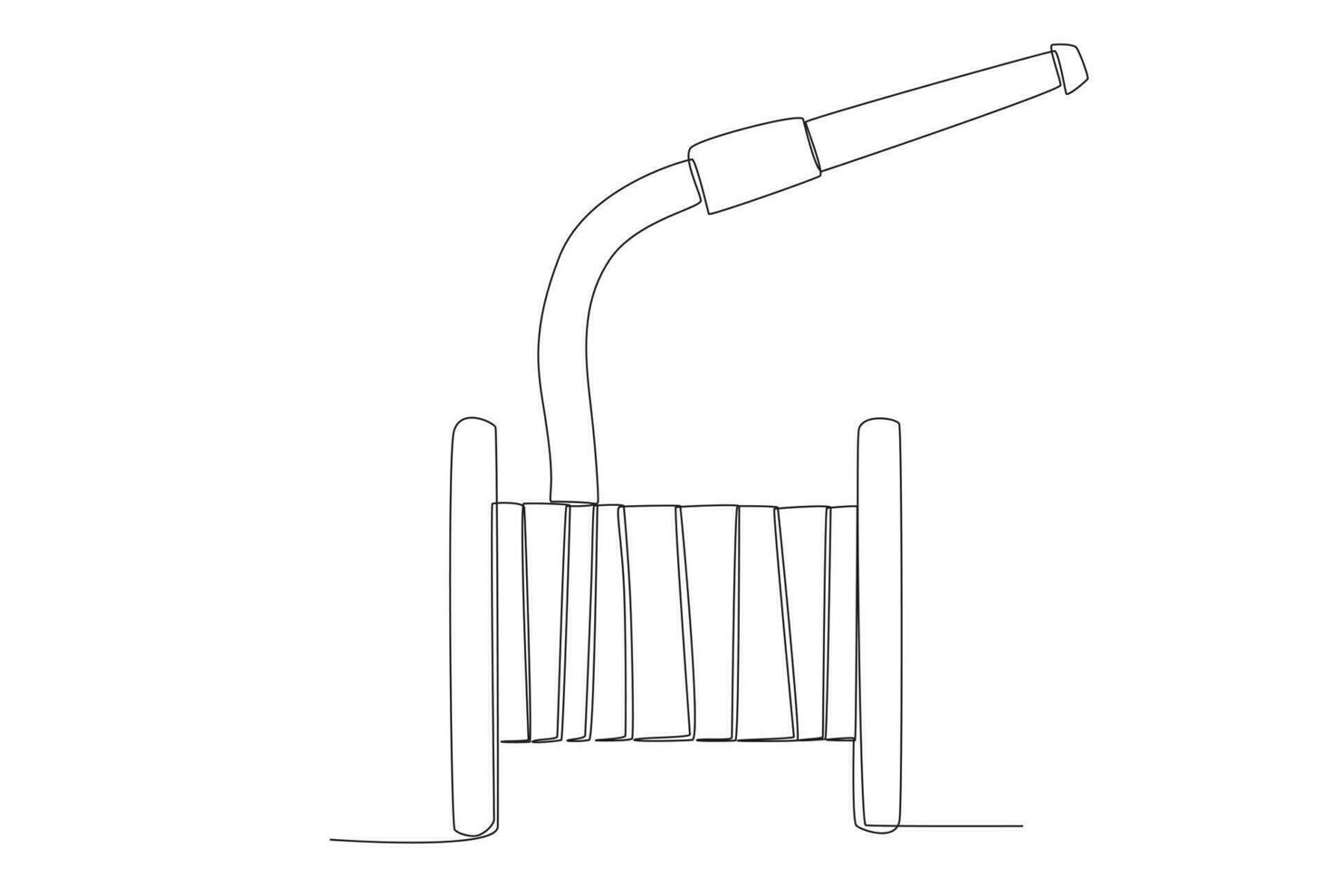 Vector simple line of fire hose one line concept of fire department equipment drawing and continuous line.
