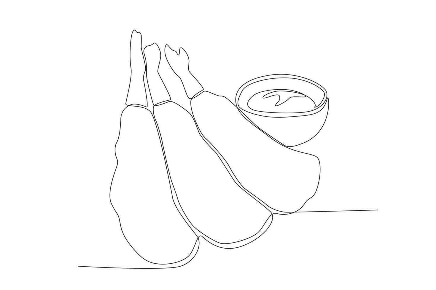 Vector continuous line drawing of hand nugget vector illustration junk food single line hand drawn minimalism style