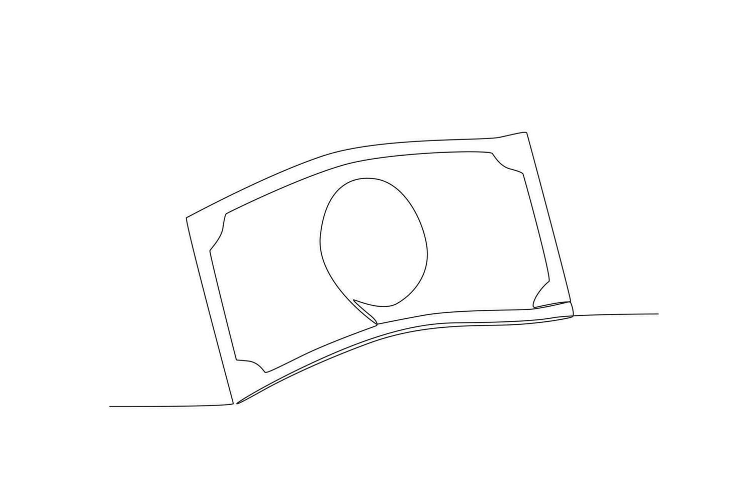 Single continuous line drawing money bank flat. Packing in bundles bank notes. vector