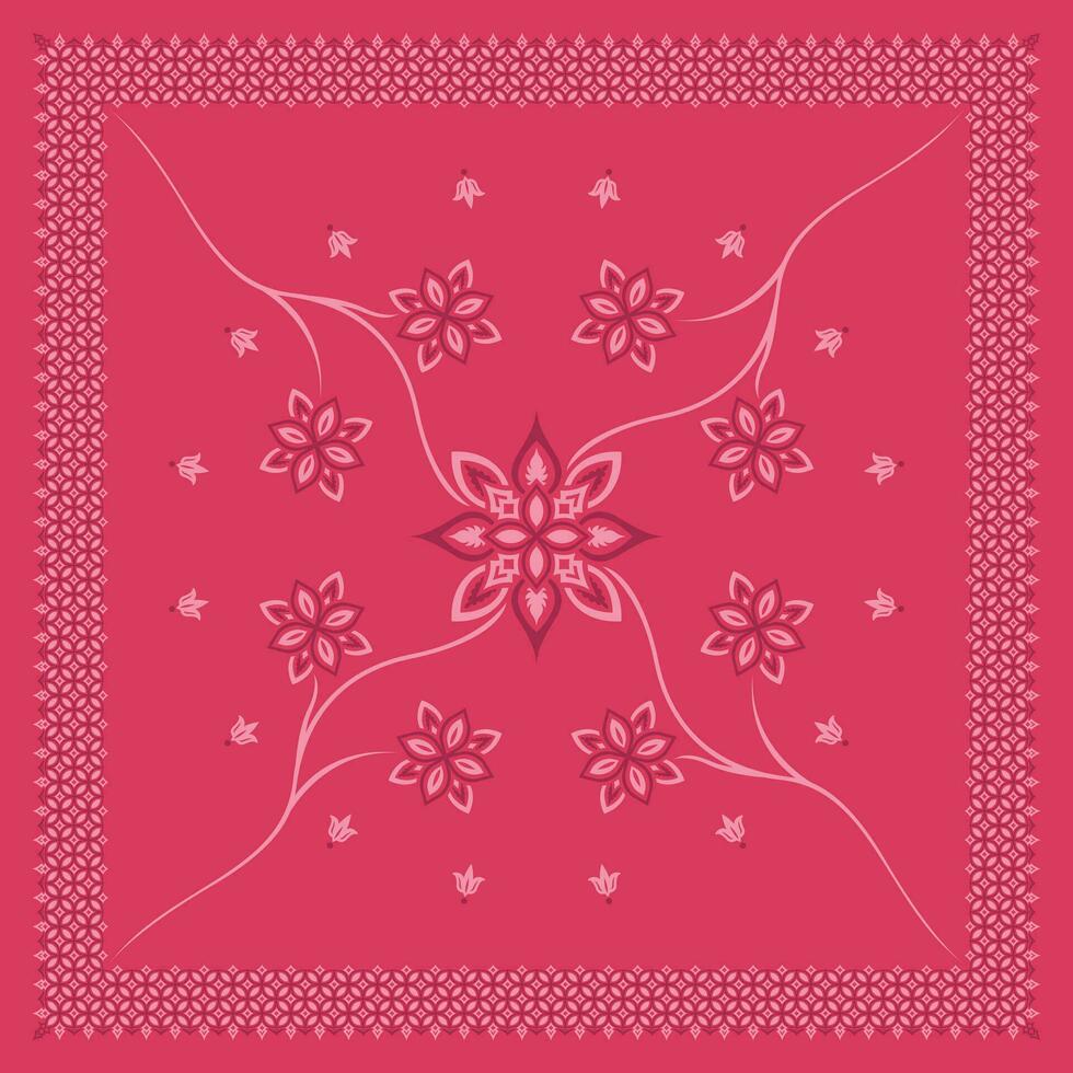 Simple Floral Ornament printable for Bandana, Scarf, Veil, Kerchief vector