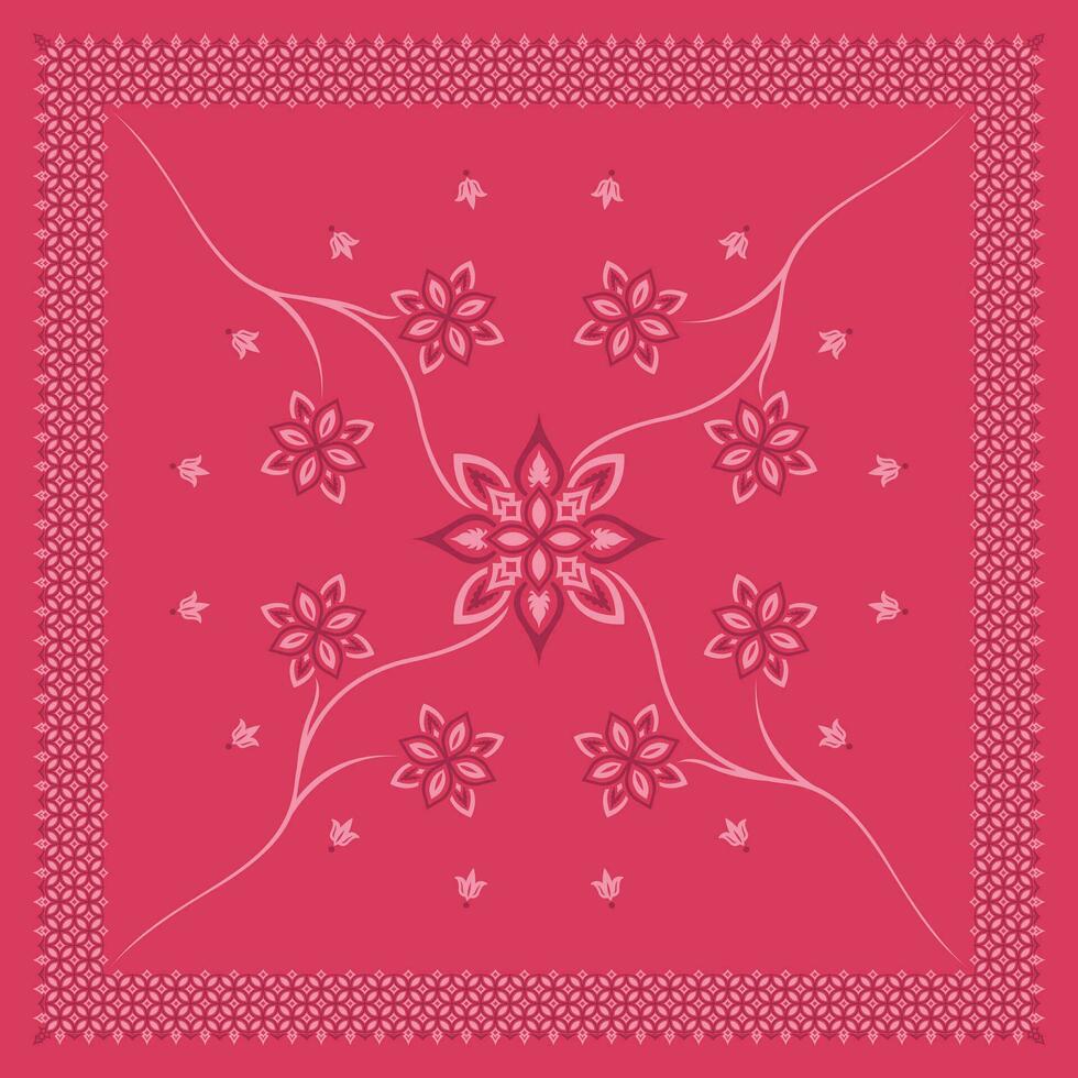 Simple Floral Ornament printable for Bandana, Scarf, Veil, Kerchief vector