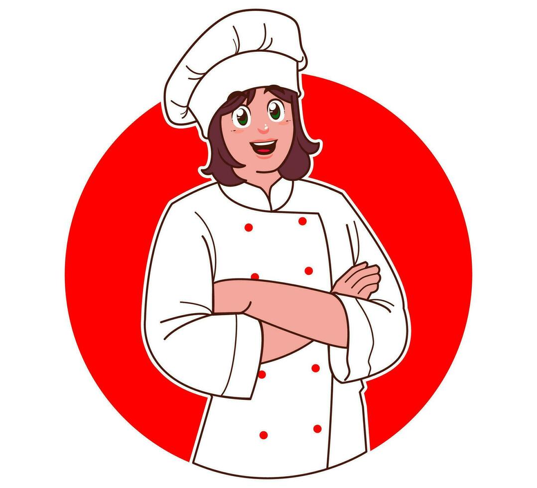 Cartoon female chef vector