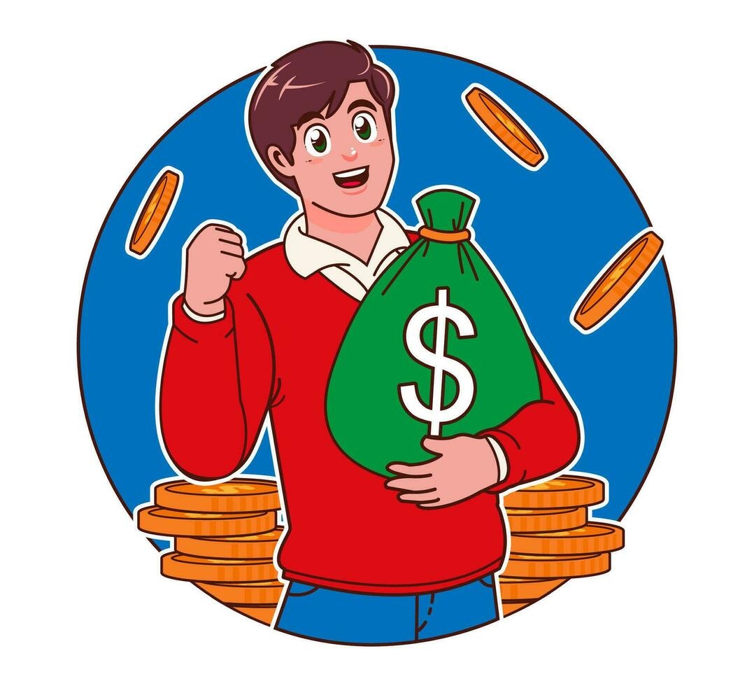 A man makes a lot of money vector