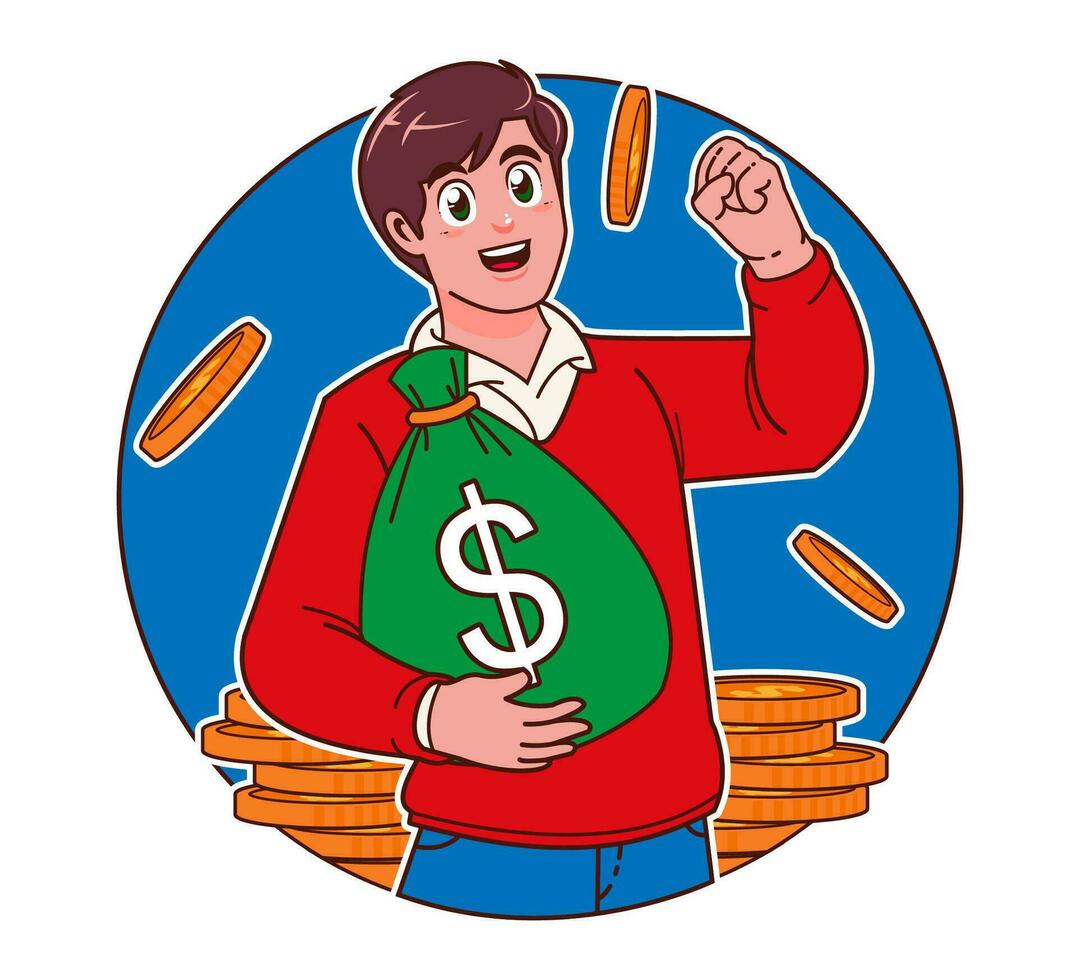 A man makes a lot of money vector