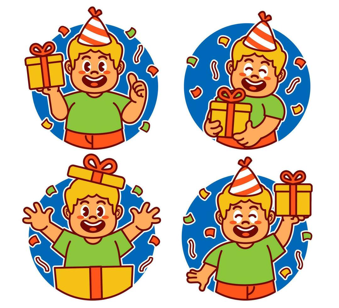 Birthday Boy stickers vector