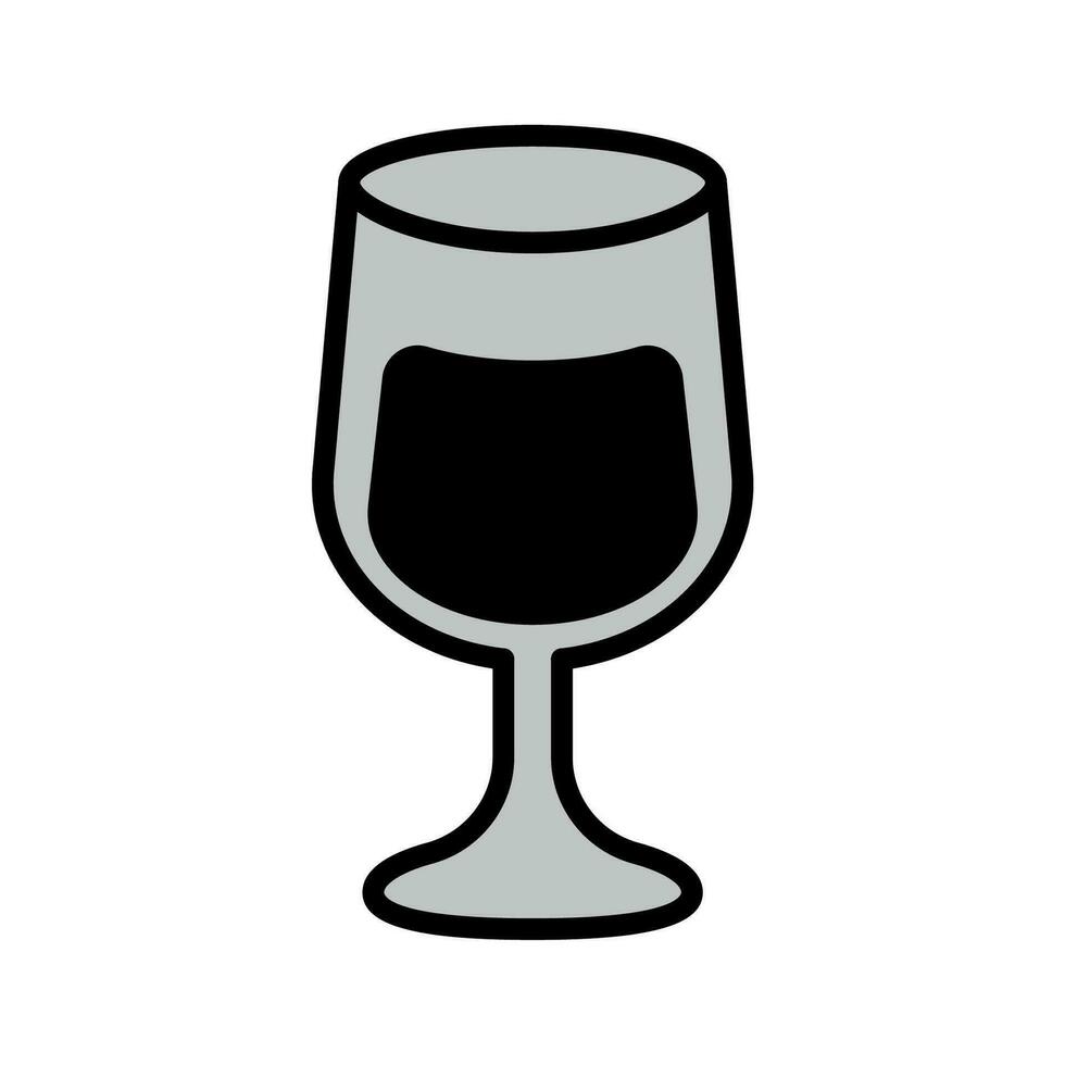 vector gráfico ilustración de un negro y blanco un vaso de vino.