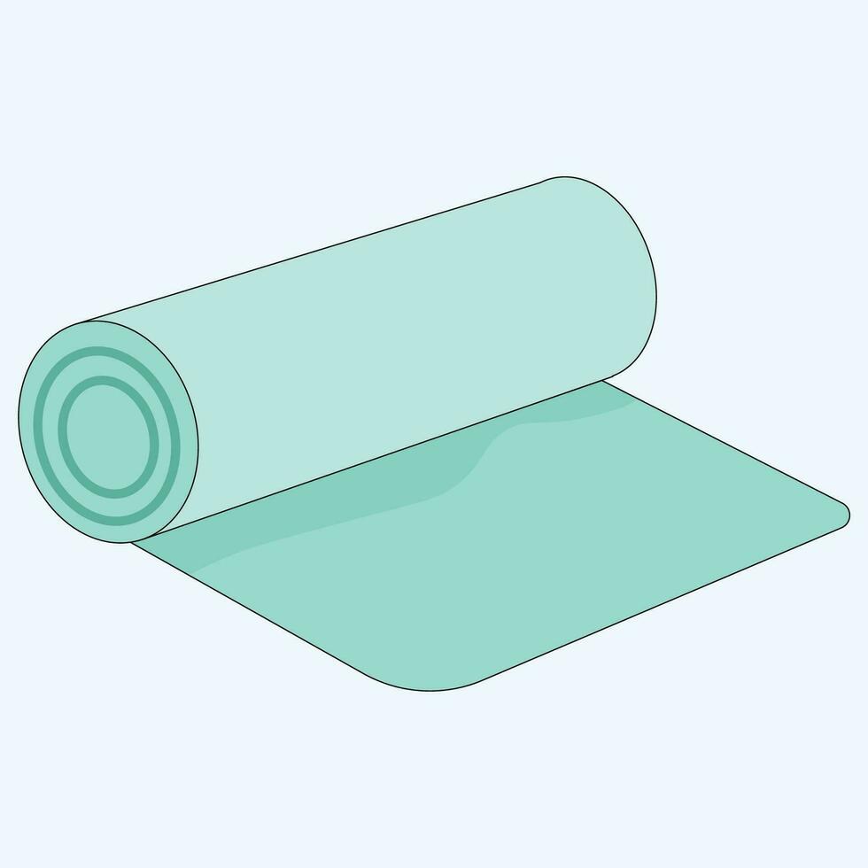 Vector graphic illustration of a green sports mat.