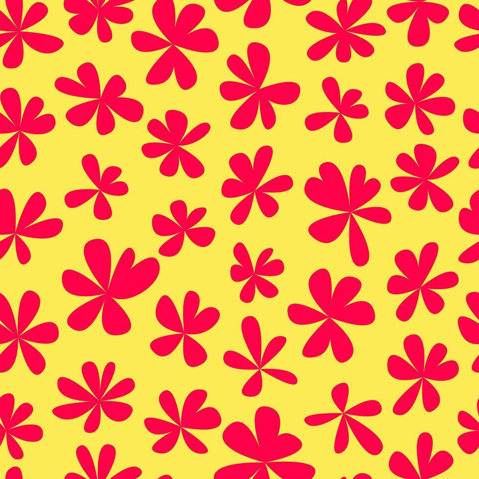 Trendy pink floral seamless pattern. Millefleurs pattern. Cute small flowers background vector