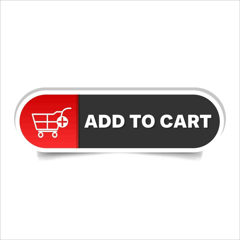 Add to Cart icon with a plus sign. Vector design of a shopping cart button. Sign to click vector illustration