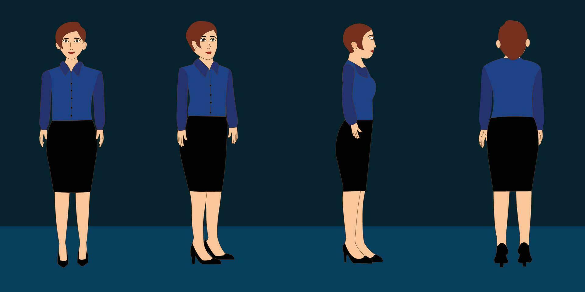 City girl cartoon character. moral stories for the best cartoon character vector Free Vector