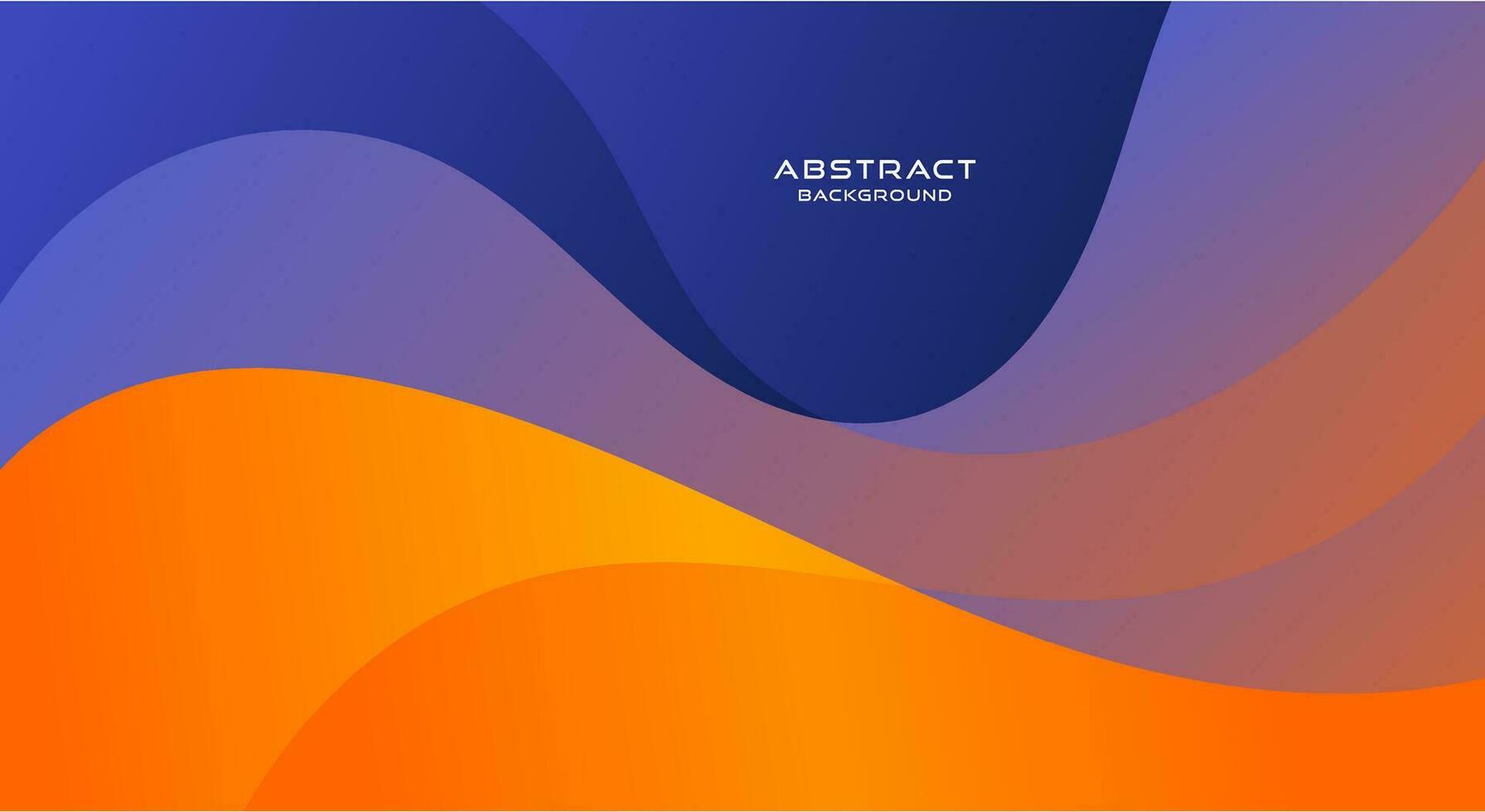 Orange and blue wave gradient background vector